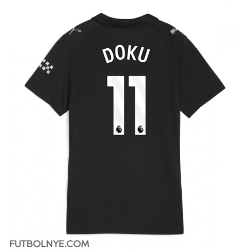 Camiseta Manchester City Jeremy Doku #11 Visitante Equipación para mujer 2025-26 manga corta
